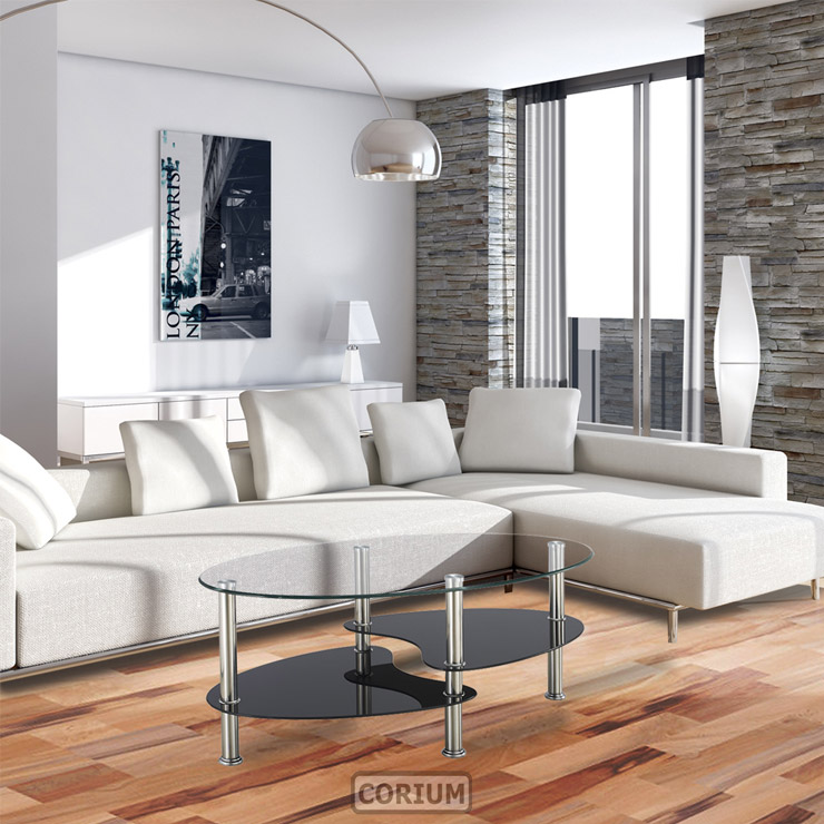 Couchtisch tisch glastisch oval schwarz beistelltisch wohnzimmer ... Wohnzimmer schwarz hochglanz