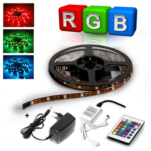 WOW DEAL! 500cm RGB STRIP + FERNBEDIENUNG + NETZTEIL LED SMD LEISTE STRIPE
