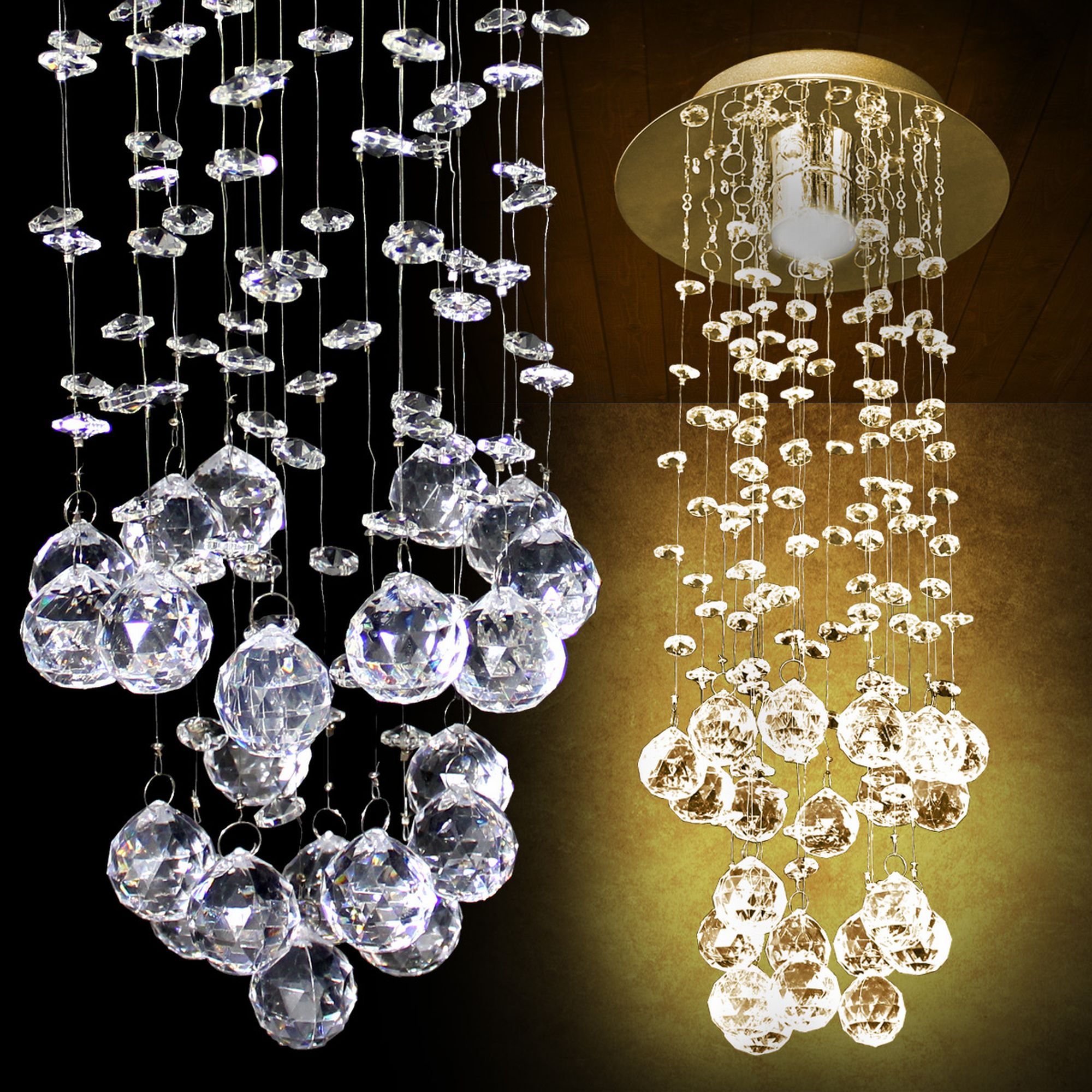 lux.pro® Deckenleuchte Deckenlampe Lampe Leuchte Mesh Kristall Chrom