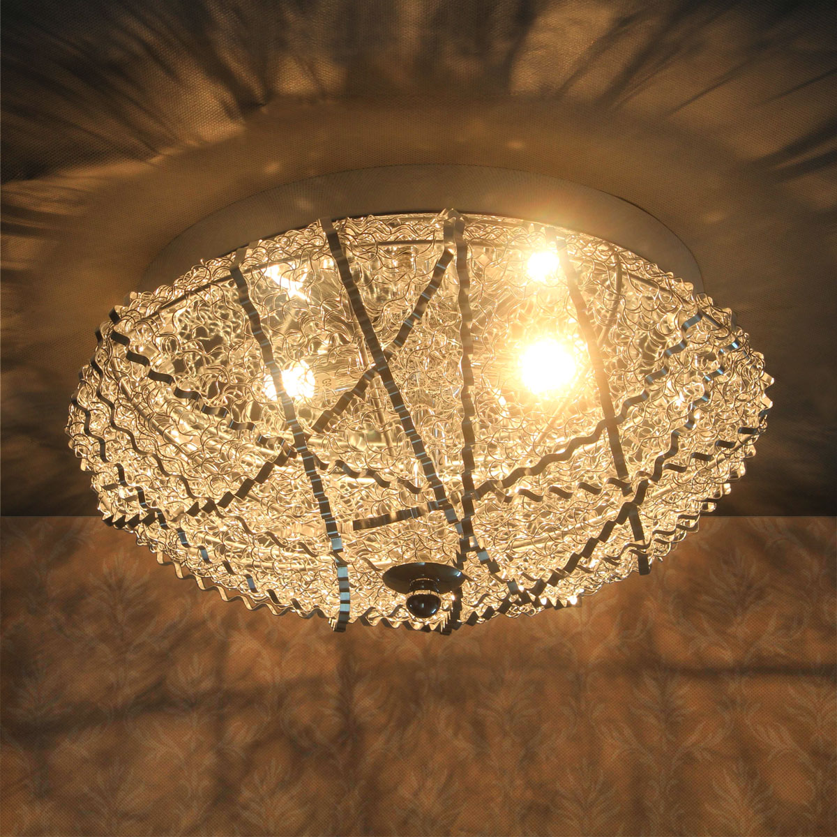 lux.pro® Deckenleuchte Deckenlampe Lampe Leuchte Mesh Kristall Chrom