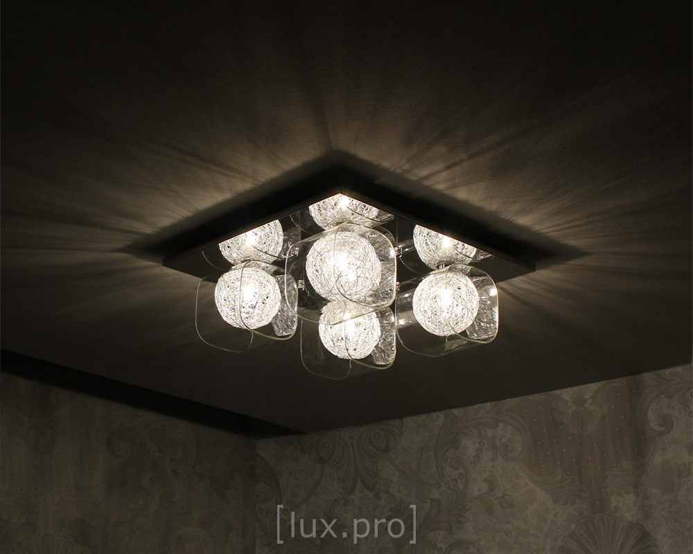Lux pro deckenleuchte 4 alu drahtkugeln 42x42cm moderne