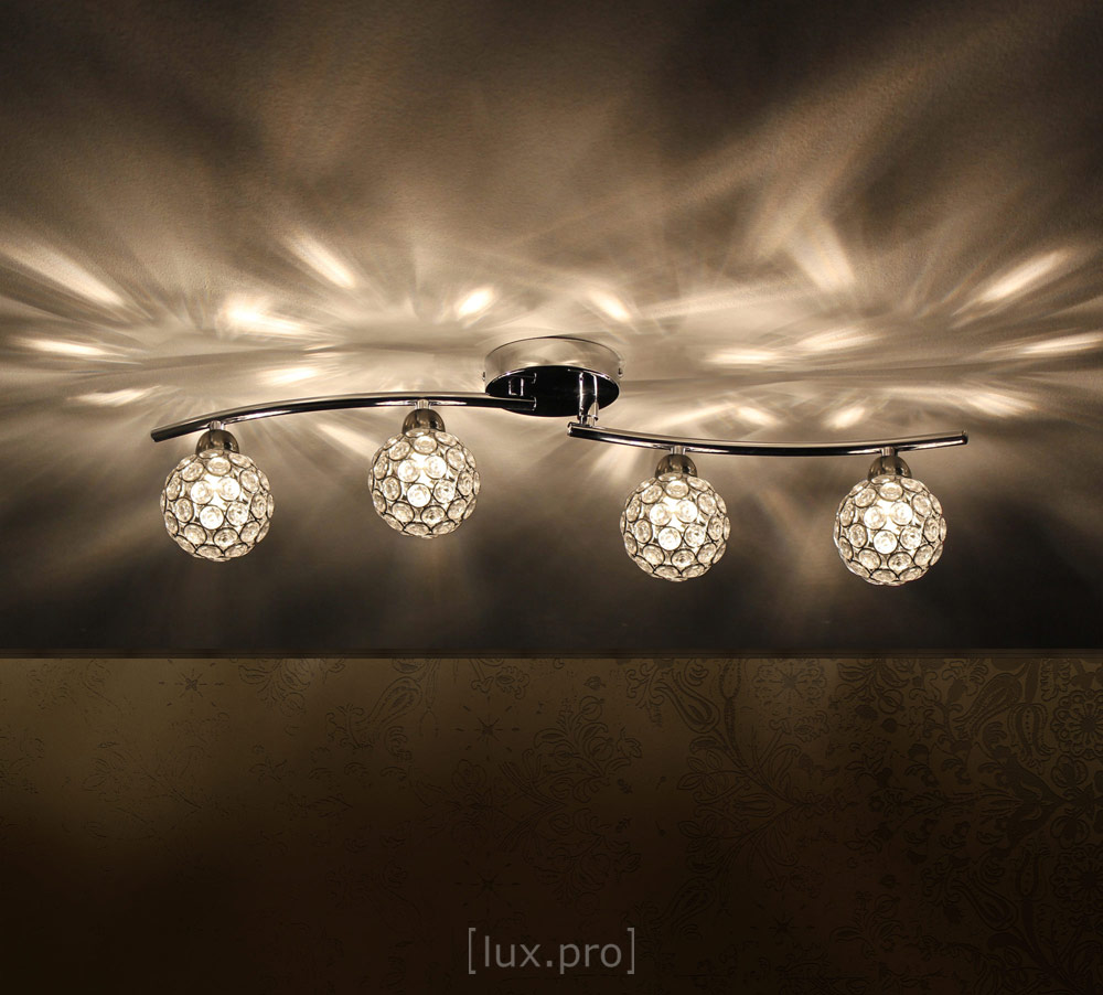 Luxpro deckenleuchte kristall kugel flammig moderne deckenlampe effektlampe g ebay