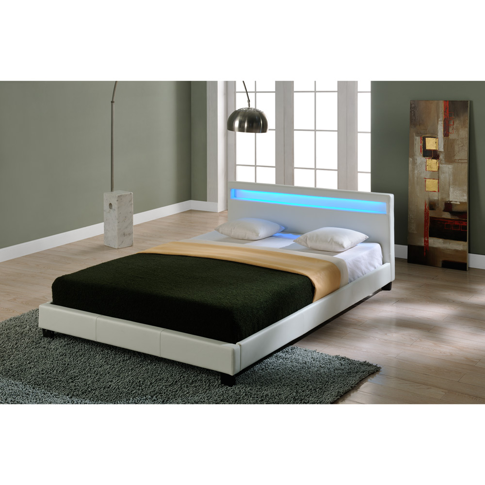 Modernes led polsterbett 140/160/180/200x200cm bett gestell ... Doppelbett mit lederkopfteil